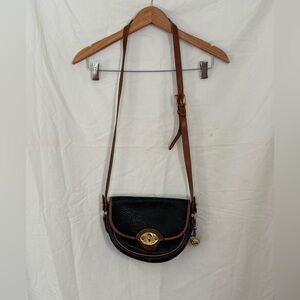 Dooney & Bourke Saddlebag Handbag Purse Crossbody Pebble Leather USA VTG Y2K 90s